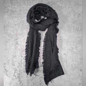 Autumn Cashmere Womens Cashmere Fringe Trim Speckled Scarf